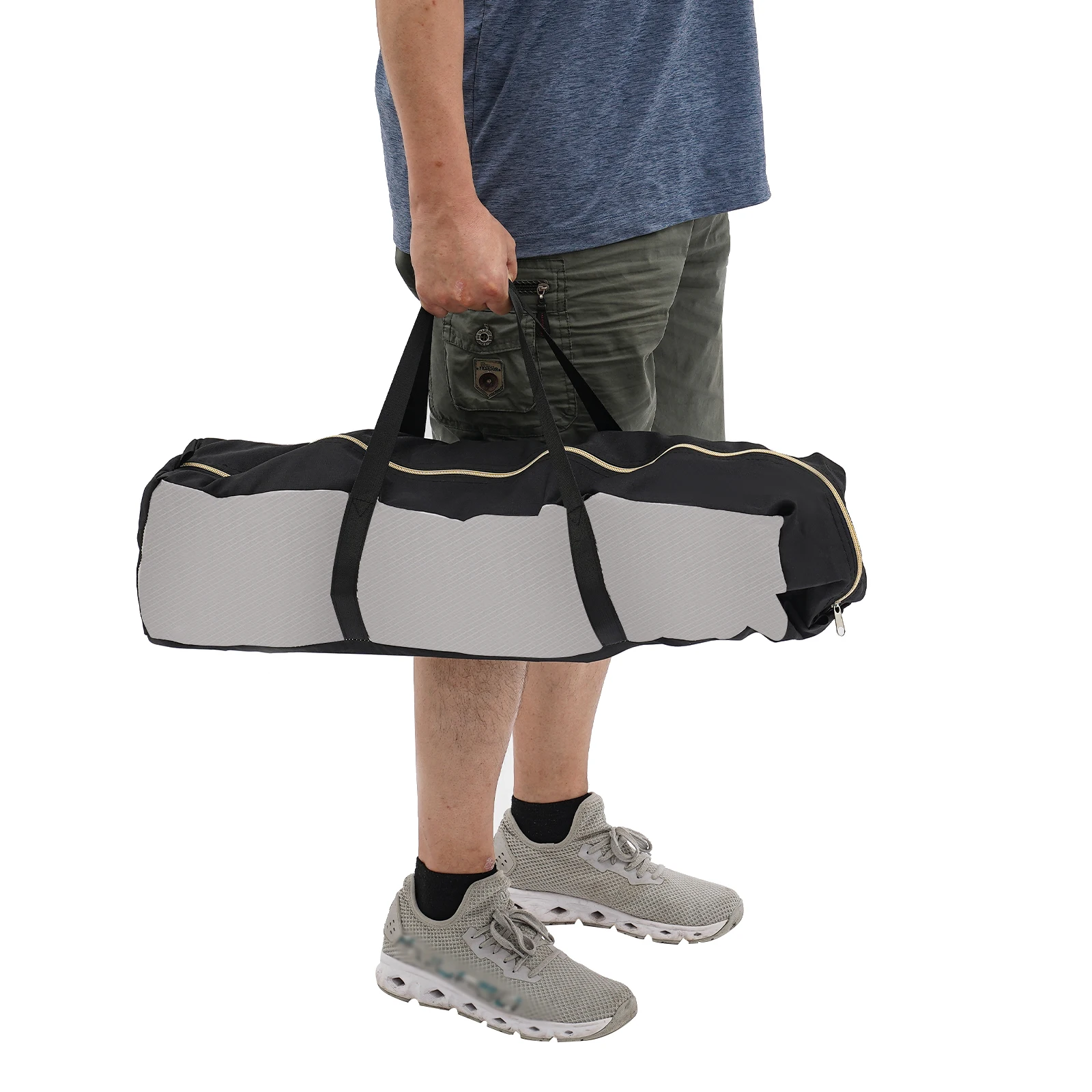 Abrigo de privacidade para acampamento ao ar livre (café) - aço à prova de ferrugem de 16 mm, malha anti-mosquito, contém bolsa de água de 4,09 libras, fundo/parte superior removível