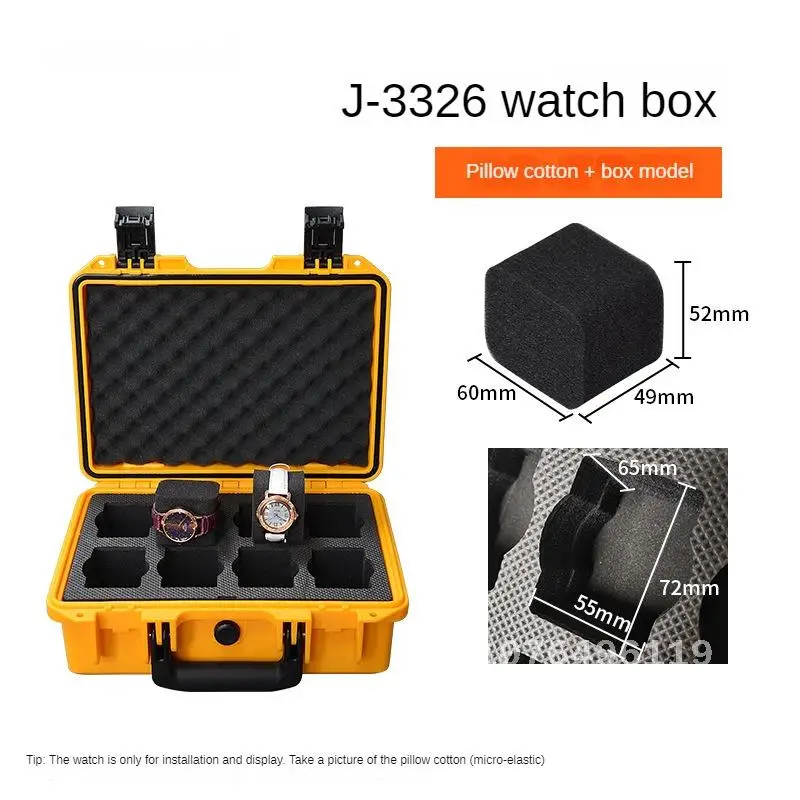 Boîte de montre en plastique à 2/6/8/16/20 fentes, équipement de sécurité, boîte à outils portable, boîtier de degré porteurs avec mousse pour le stockage des montres