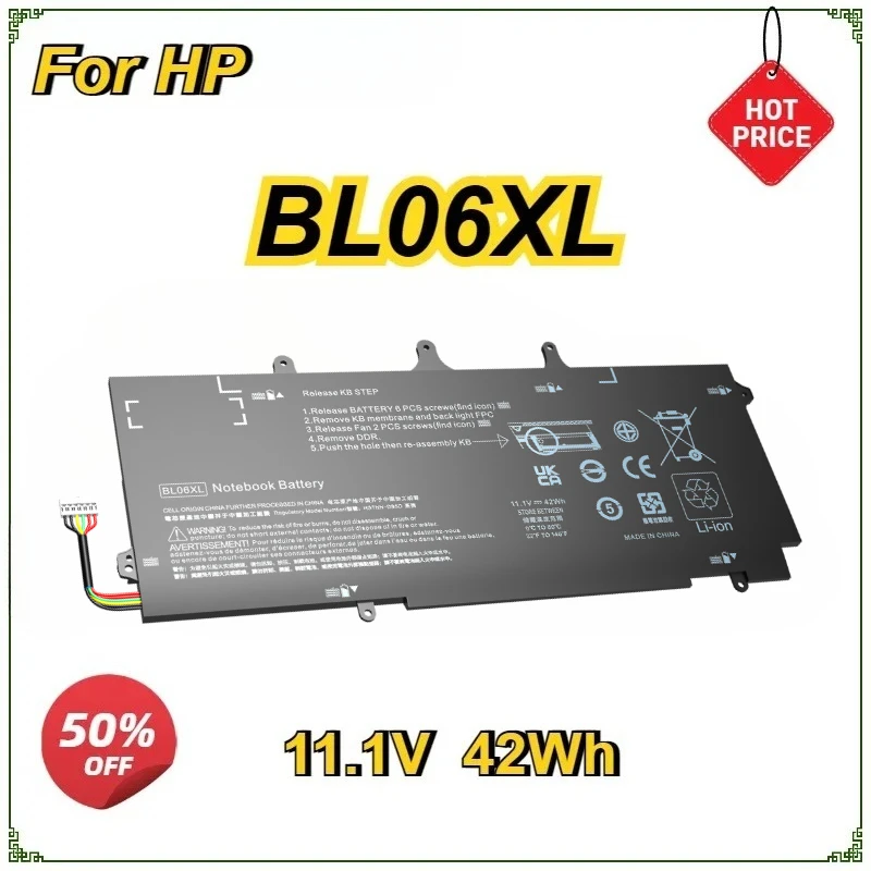 

New BL06XL Laptop Battery for HP EliteBook Folio 1040 G0 G1 G2 Series BL06 HSTNN-DB5D HSTNN-W02C 722236-171 BL06042XL 3 Cells