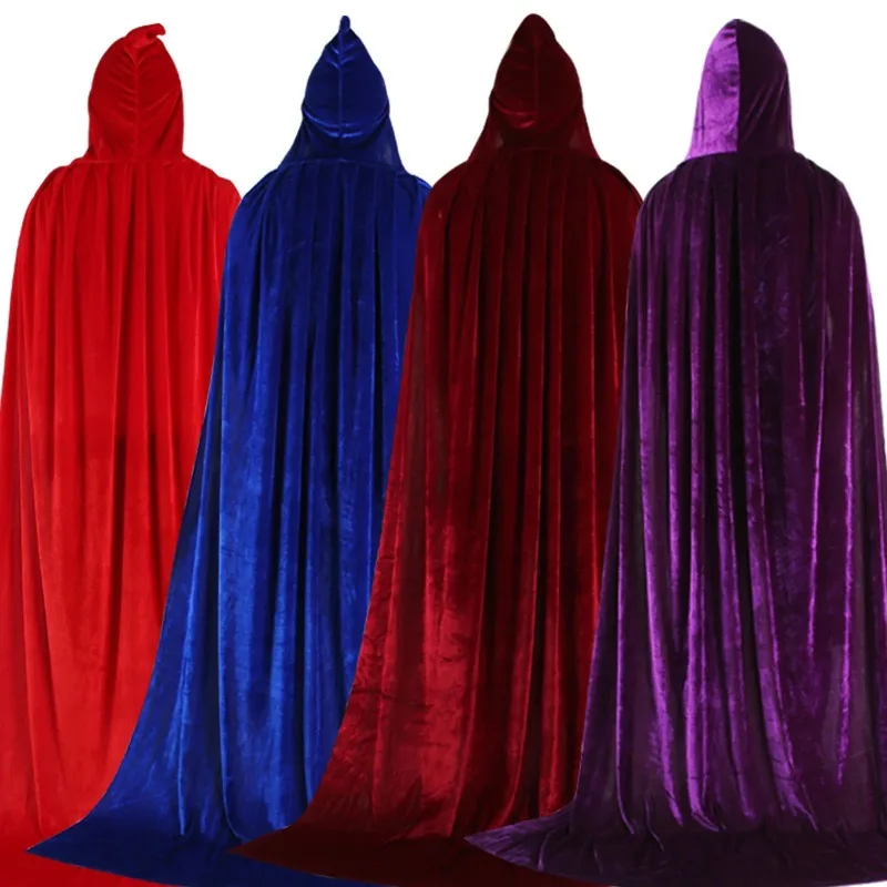 

Hood Cloak Cosplay Medieval Long Cape Halloween Party Women Men Adult Long Mage Witchcraft Wicca Robe Conceal Gown Reenactment