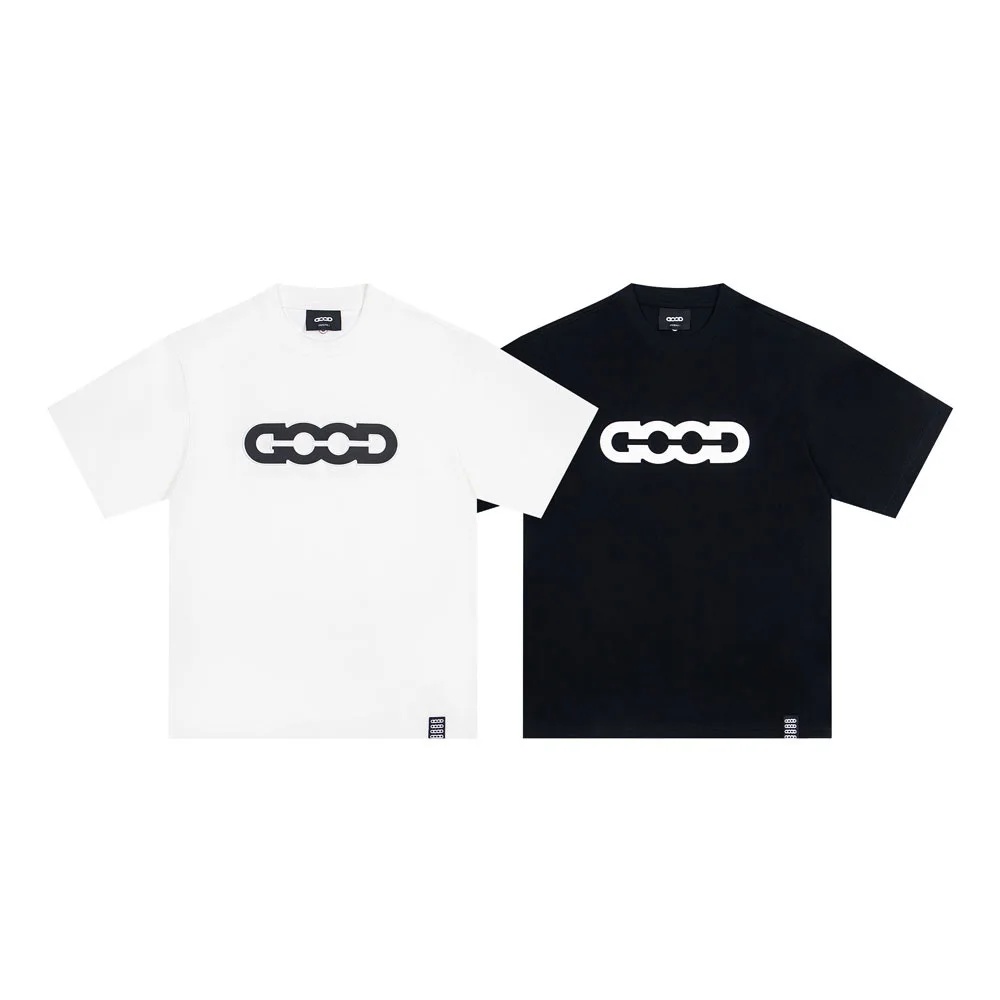 2026 Goodbrand Fashion Summer 3D Embossed Thick-Plate Letter Oversized Short-Sleeve T-Shirt for Men and Women