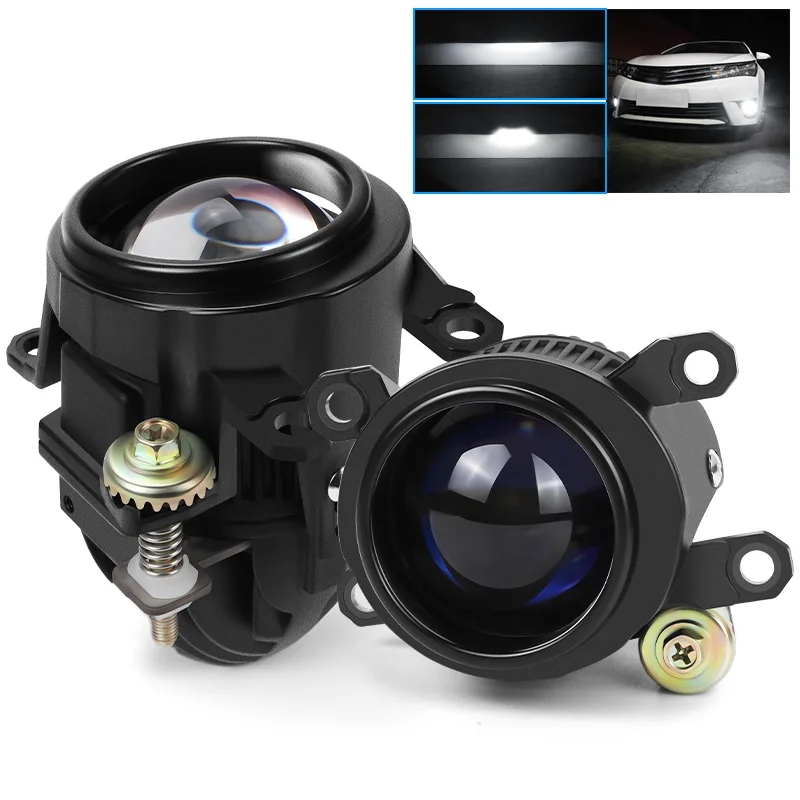 Bi-LED Fog Light PTF 2 inch Mini Projector lens LED fog Lamp For Toyota Corolla Cross/Vios/Highlander/Prius/Yaris/Sienta 12V