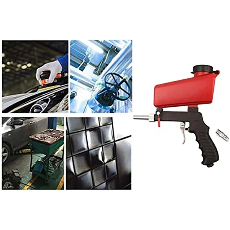 مسدس ساندبلاستر محمول بالجاذبية هوائي ، آلة تفجيرات محمولة خفيفة الوزن من الألومنيوم ، أداة قابلة للتعديل ، 90 رطل لكل بوصة مربعة