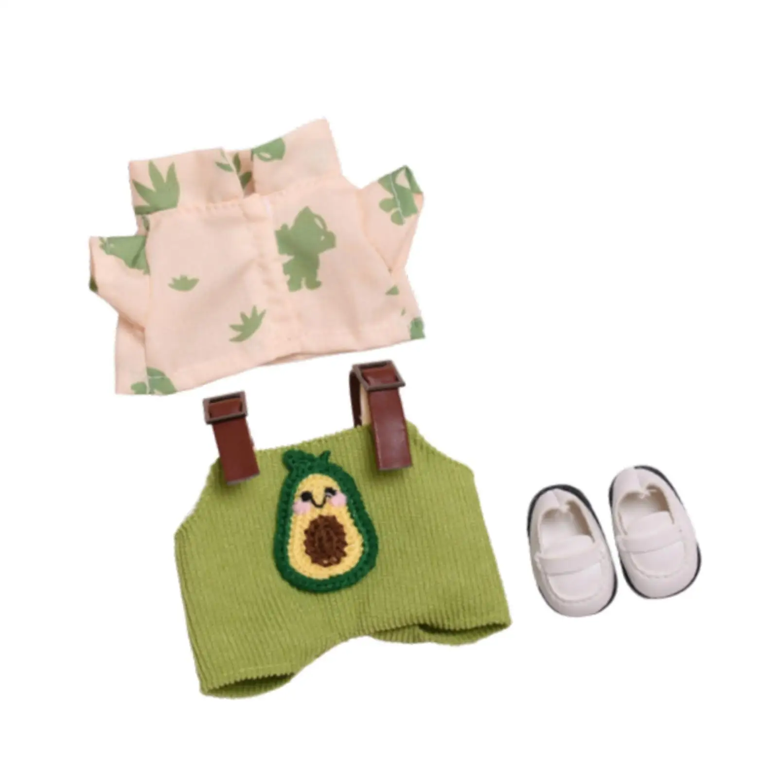 

15cm 17cm Plush Doll Outfits, Stuffed Animal Clothing, Dress Up Items, Doll Overalls with Shoes