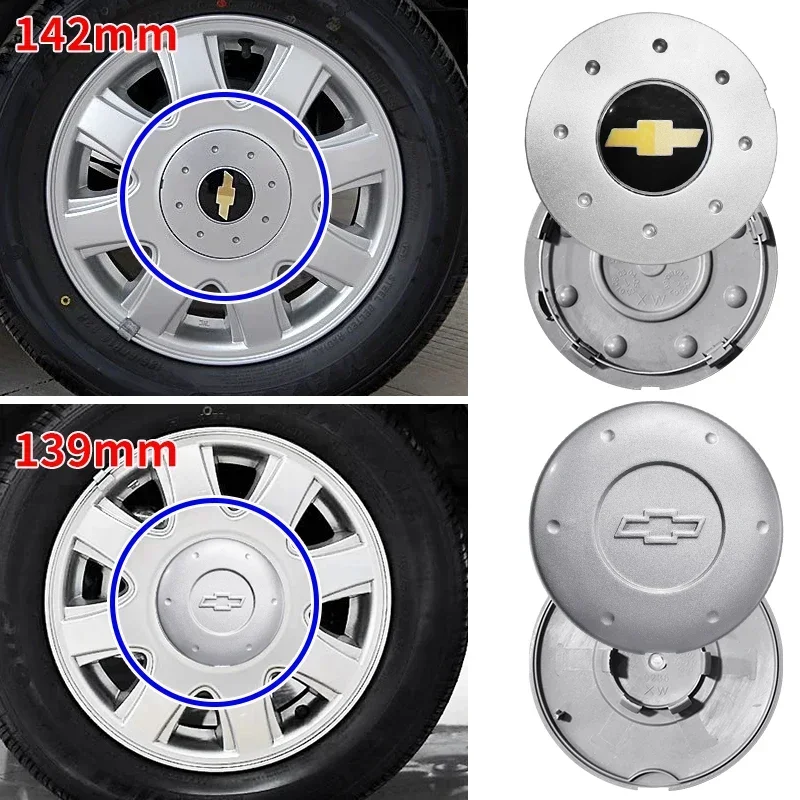 

4 pieces 139mm 142mm 5491096 96452310 6/8 Hole Car Wheel Center Hub Cap Badge for Chevrolet Lova Aveo sail Spark Trailblazer
