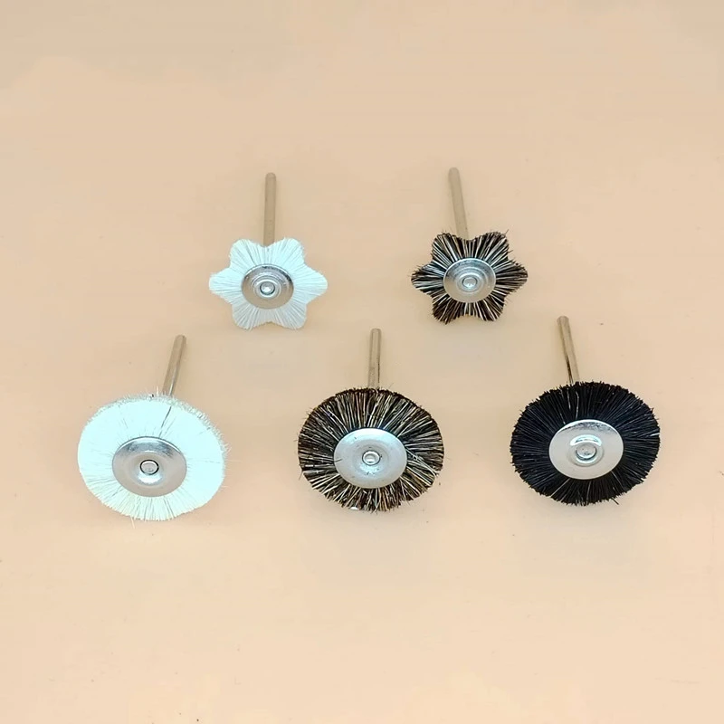 10Pcs Dental Polishing Wheel Brush Cotton Brush Oral Polishing Wire Wheel Dental Denture Polishing Machine Cloth Wheel Low Speed