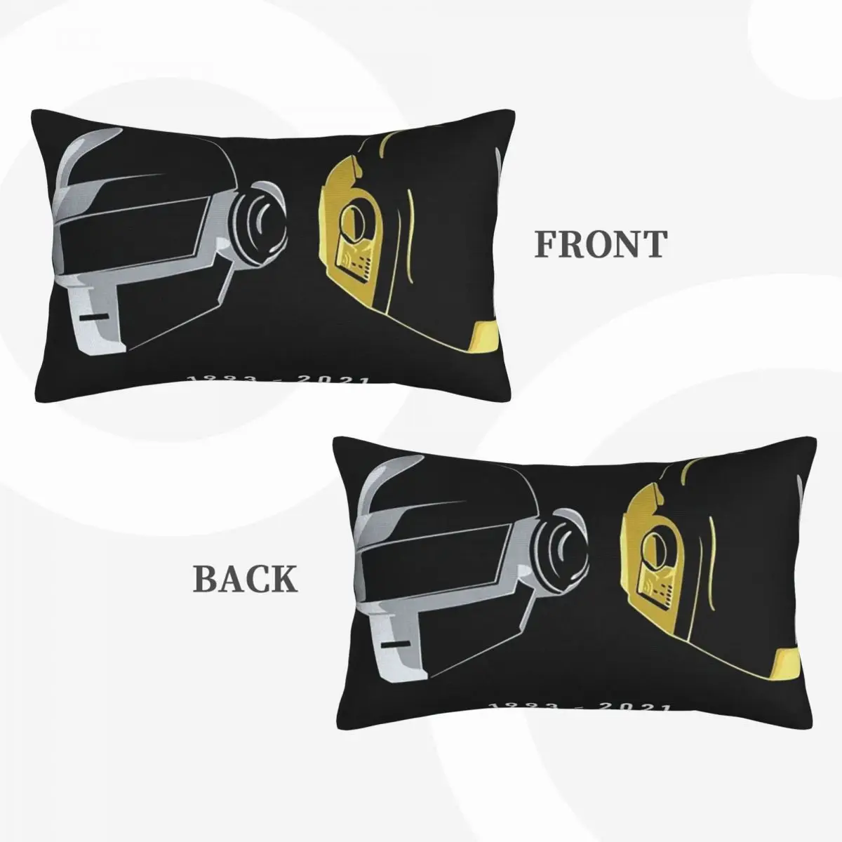 Daft Punk Electronic Music Band Tribute Helmet Art Rectangle Pillowcase Cushion Cover Decor Bedroom Bed Home  Throw Pillow