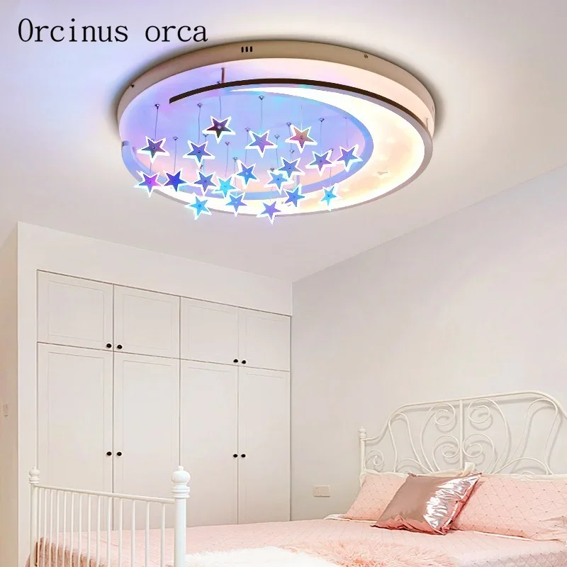 Warm romantic LED moon ceiling lamp room  bedroom children's room lamp modern cartoon LED star ceiling lamp free shipping
