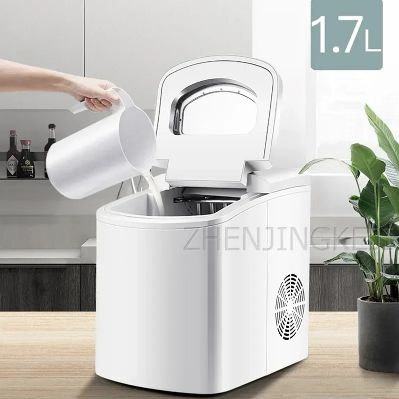 Household Ice Maker Milk Tea Shop Bar Mini Square Shape Ice Making Machine Frozen Appliances Commercial Automatic Ice Cube Maker