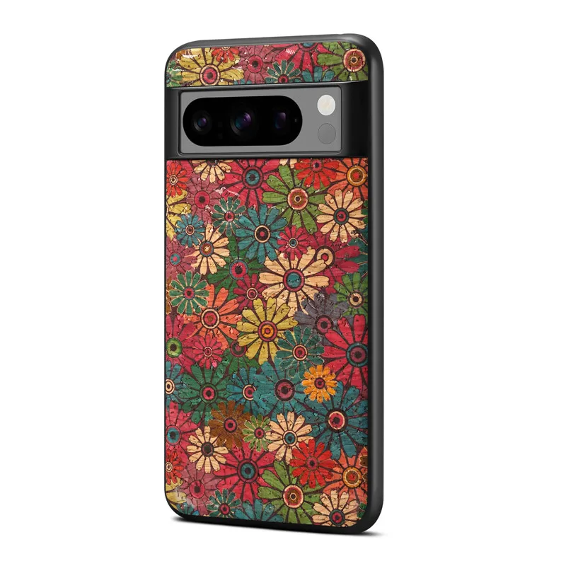 EUCAGR Fashion Ultrathin Flower Figure Leather Phone Case For Google Pixel 9 9Pro 8A 7A 6A Pixel 8 7 6 Pro Shockproof Back Cover