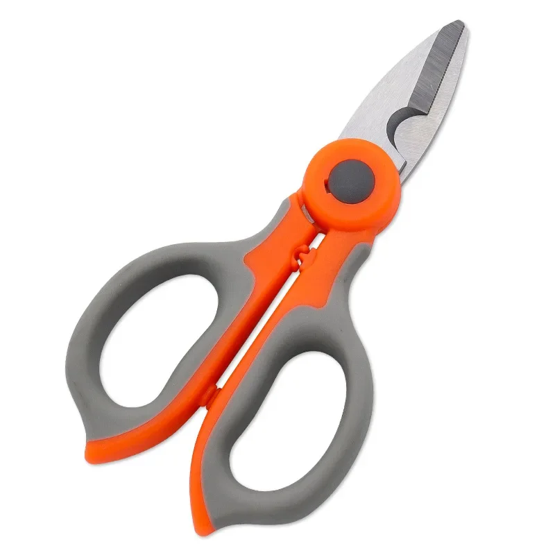 Swayboo-Aço Inoxidável Cabeça Reta Eletricista Scissor, PP TPR Handle, Fio De Ferro, Tesoura De Pesca, Linha Cabo Multitool