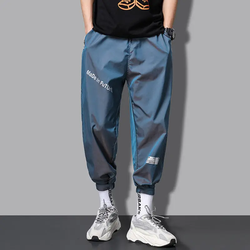 

Joggers Men Streetwear Techwear Pants Casual Ankle-length Trousers Reflect Waterproof Sweatpants Male 2023 Korean Fashion