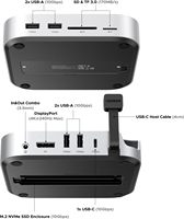 UGREEN 10 in 1 Dock and Stand DP Hub for Macmini M4 with M.2 NVMe SSD Enclosure, 4K144Hz DP,10G USB A/C, SD/TF, Audio