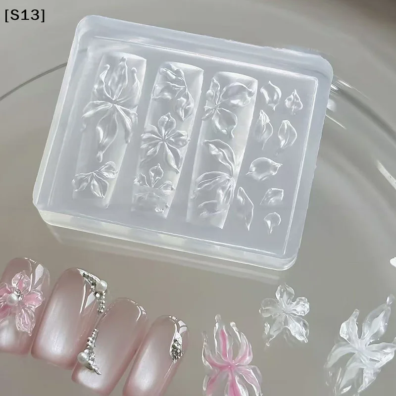 1 Pcs Flower Sea Shell Conch Coral Starfish 3D Acrylic Nail Mold Nail Decorations DIY Silicone Manicure Mold Nail Art Mold[Q]Q@
