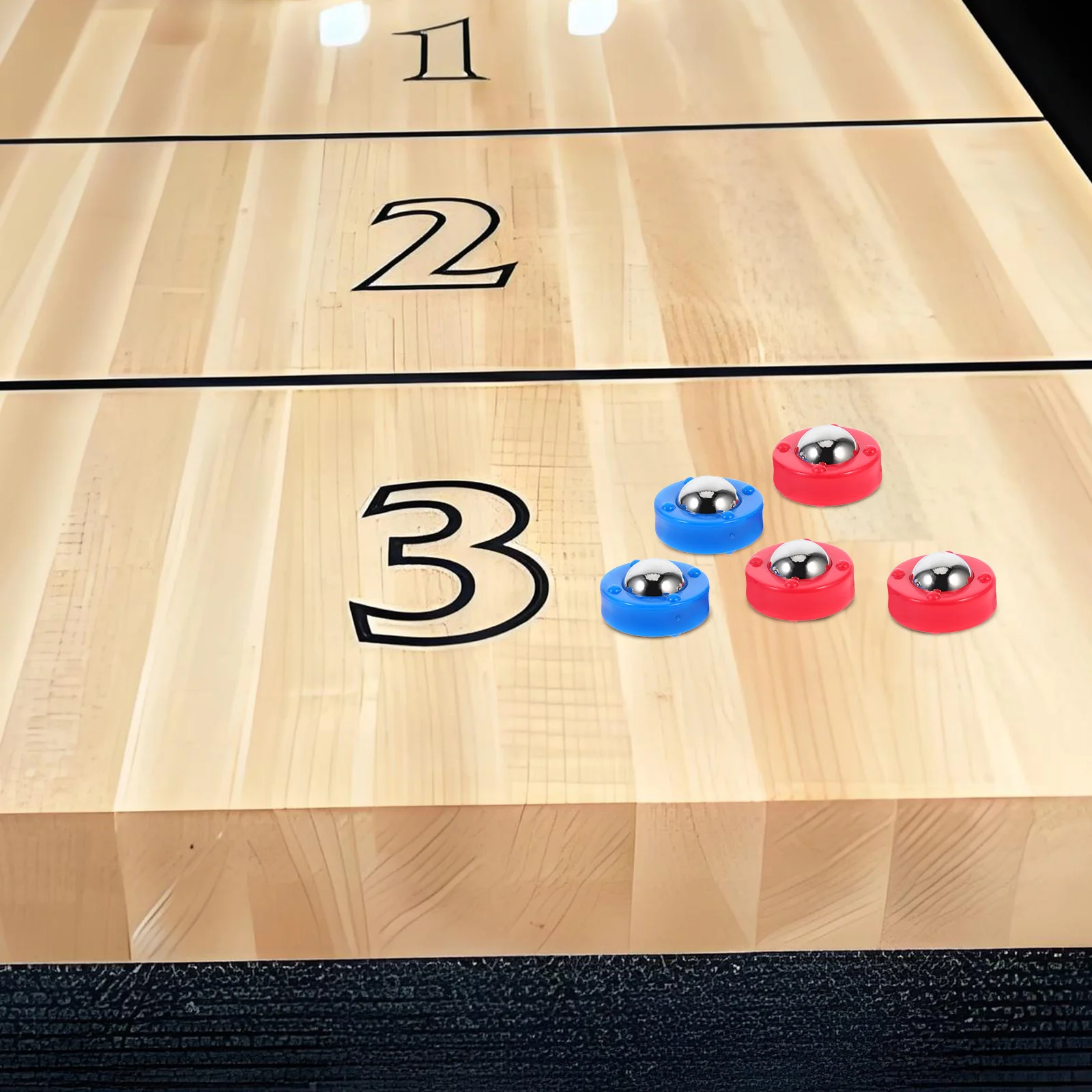 

40pcs Table Soccer Rolling Beads Shuffleboard Pucks Set Mini Bowling Game Accessories Durable Plastic Storage Tabletop Parts