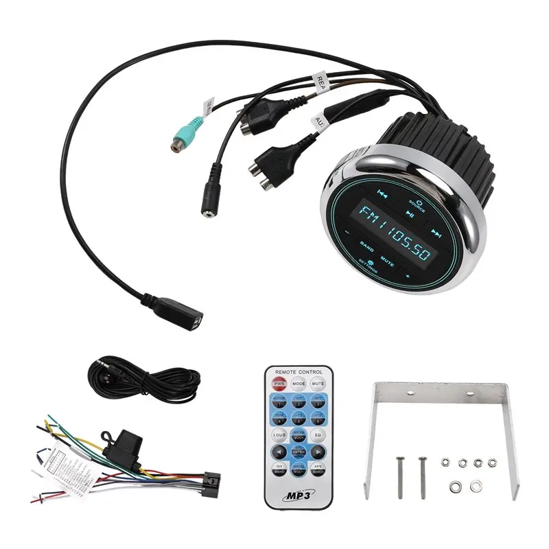 Boat Radio Bluetooth MP3 Player Marine Stereo FM AM Radio For Yacht Motorcycles ATV UTV SUV RV Camp