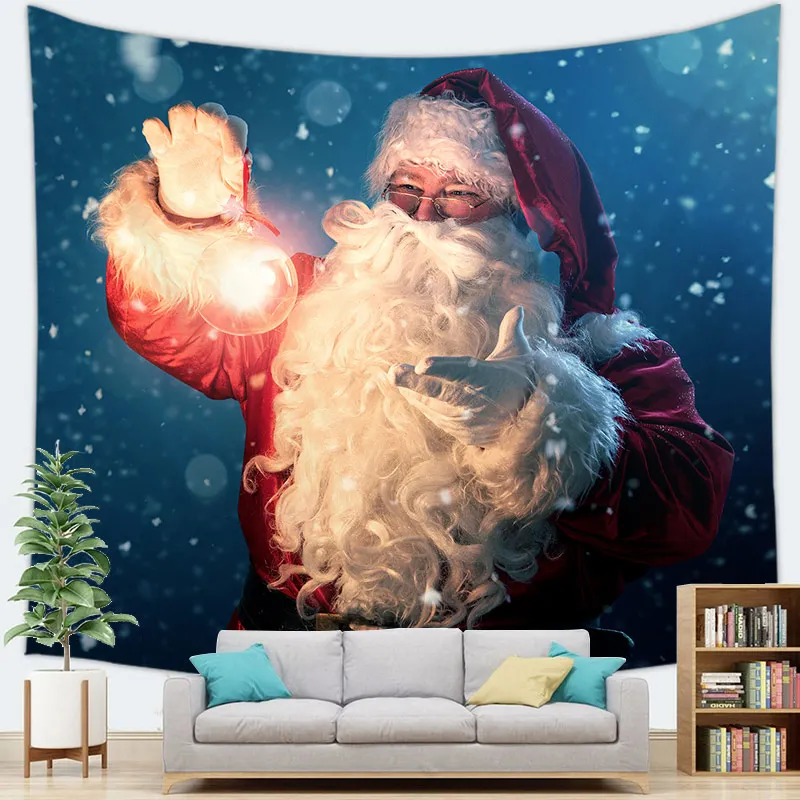 Merry Christmas Santa Claus printed pattern tapestry home living room bedroom wall decoration background cloth 