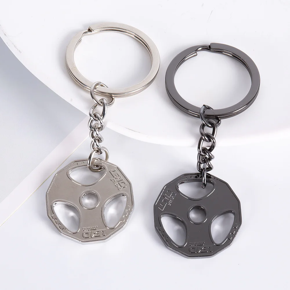 3D dumbbell keychain for men creative car key chain sports keychain key holder portachiavi chaveiro llaveros hombre bag charm