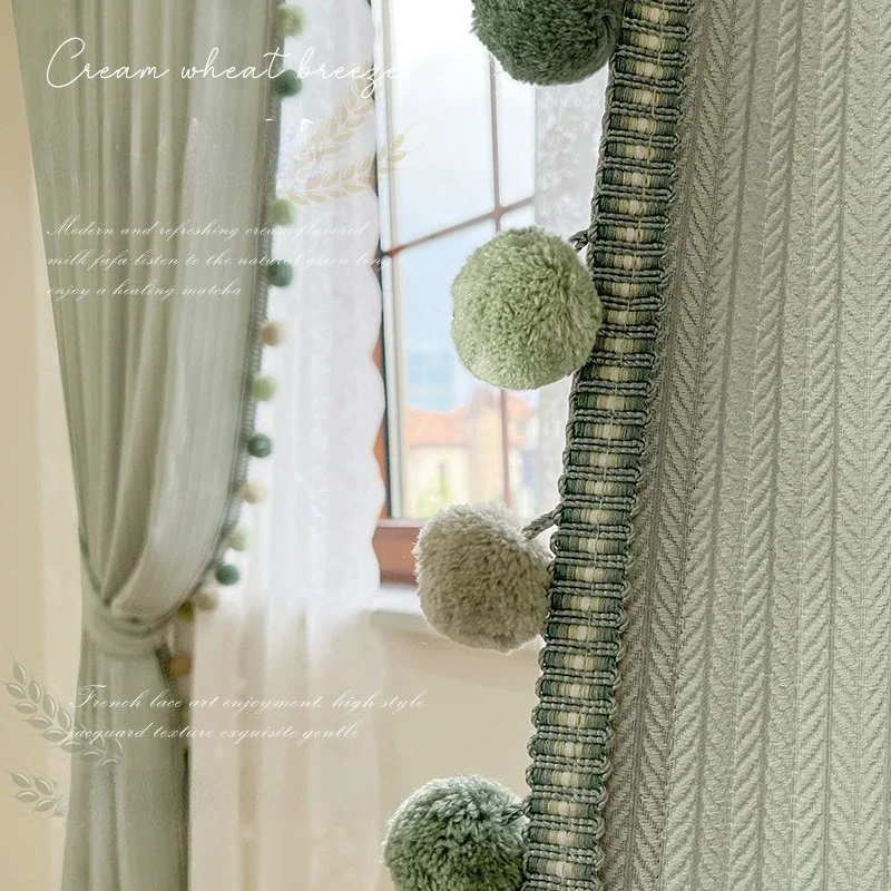 

Modern Tulle Curtain for Living Room Bedroom Yarm Blue Balcony Heat Insulation Window Screen Elegant Weaving Window Door Fashion