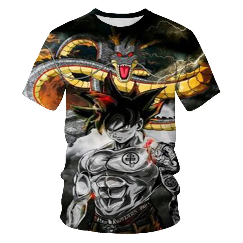 Sommer heiß verkauftes neues 3D-Druck-Design-T-Shirt Dragon Ball Top Wukong Super Saiya Junge und Mädchen Outdoor-Casual-T-Shirt