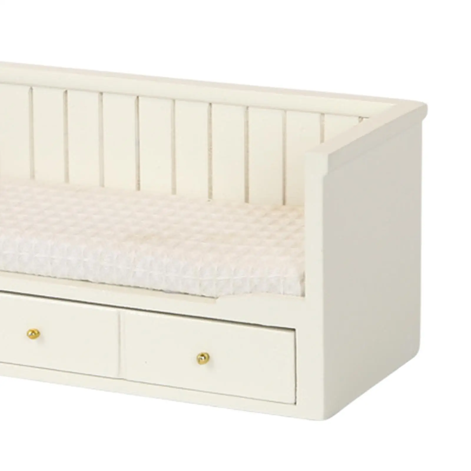 1:12 miniatuurbed met matras Klein bed met opberglade Miniatuurmeubelkamer voor meubels