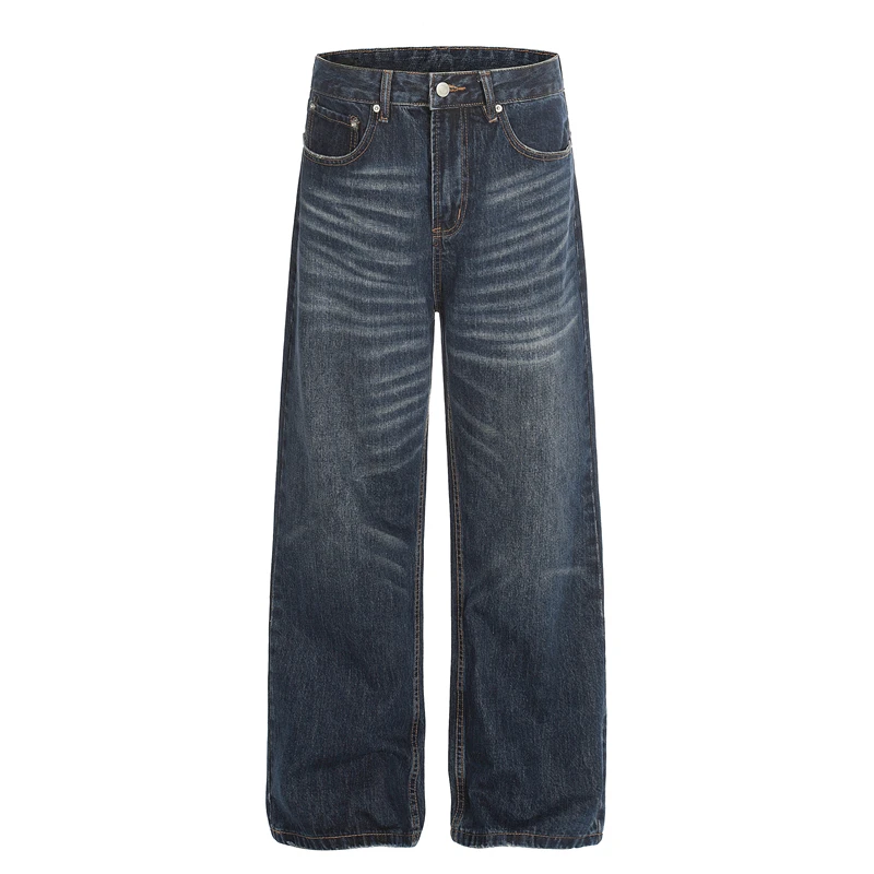 

Джинсы Gxfortune в американском ретро-стиле, свободные прямые повседневные джинсы унисекс с высокой талией, удлиненные брюки из денима для весны и осени