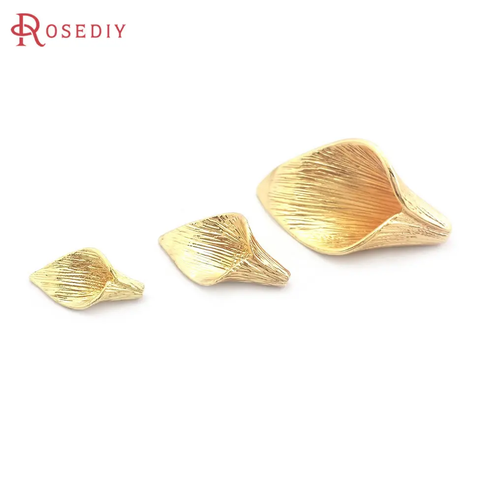 19x10MM 29x16MM 14x8MM 18K Gold Color Brass Flower Tassel Caps Calla Beads Caps Diy Jewelry Accessories Making