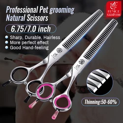 Fenice japonia 440C ze stali nierdzewnej 6.75/7 cal pet nożyczki do pielęgnacji psów nożyce do cieniowania dla psów przerzedzenie oceń 70%