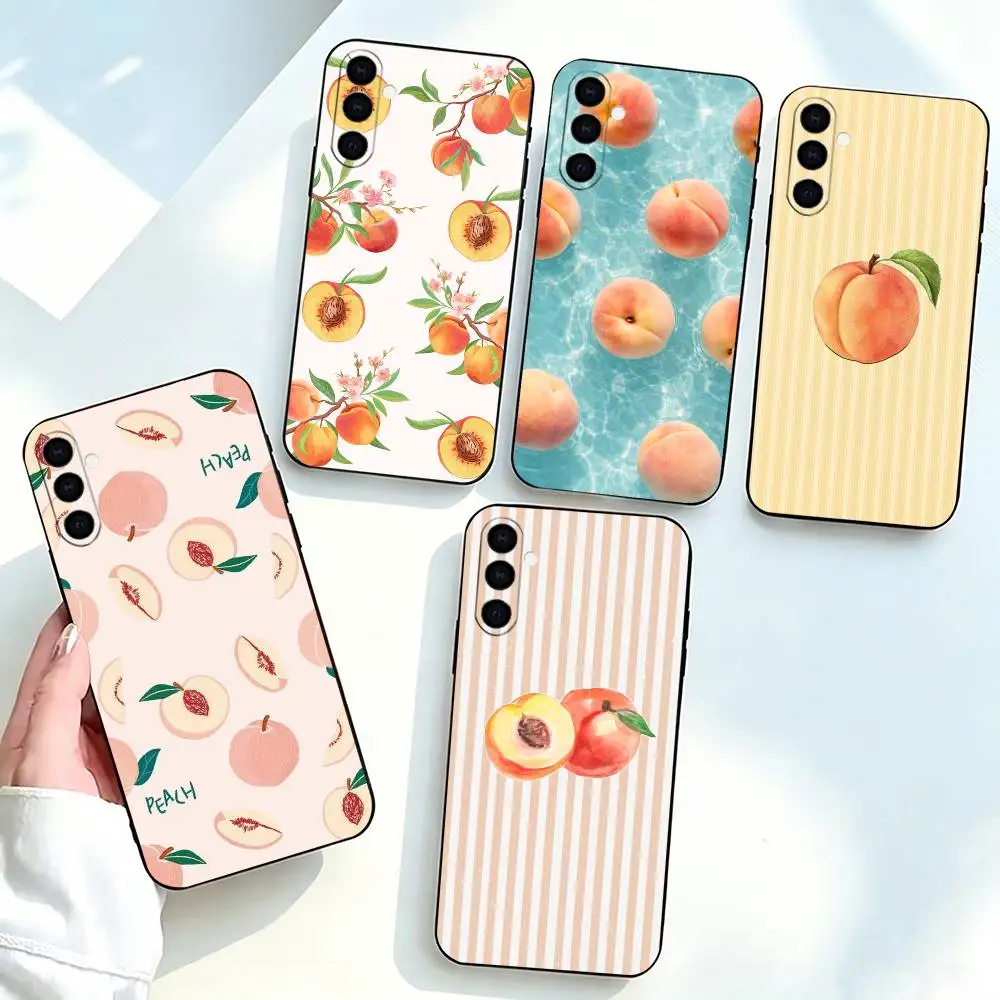 Floating-g Quicksand Lemon Peach-h  Phone Case For Samsung Galaxy A73,A72,A71,A70,A53,A52,A51,Others Soft Black Cover