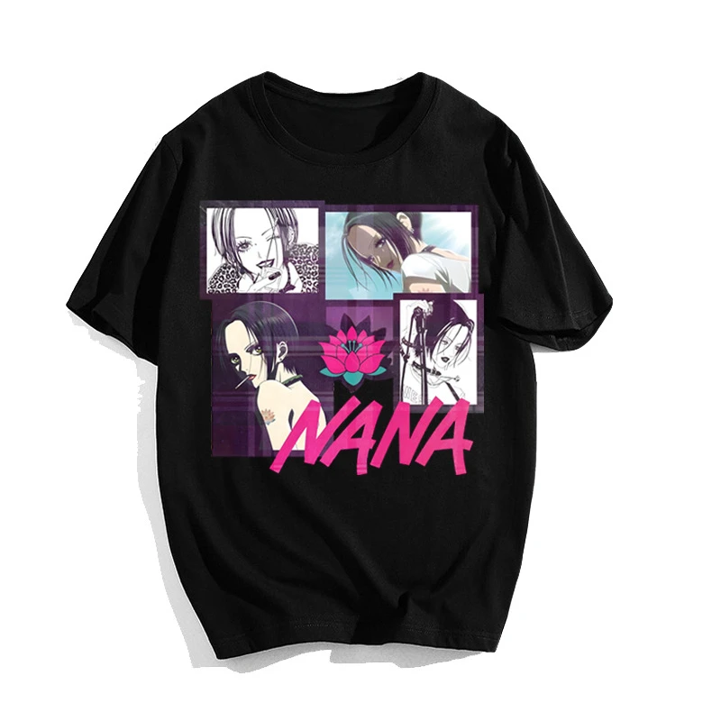 Eight Person Same Frame Lineup Osaki Nana Classic Anime Retro Rock Style T-Shirt Cotton Graphic Tee Men Women Summer Streetwear