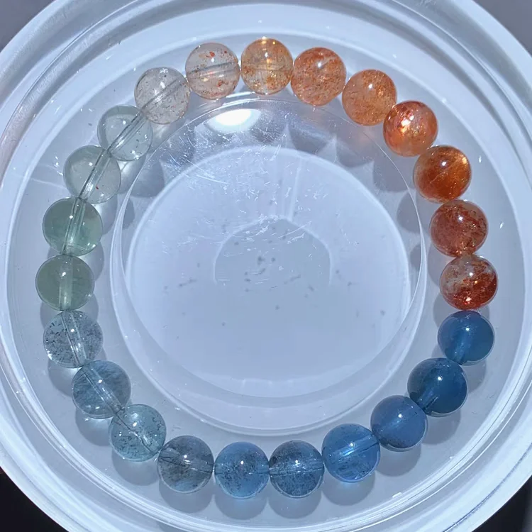 laranja sunstone para mulheres quartzo morango pulseira berilo azul joias arco iris heliolito granulos redondos claros arusha aaaaaaa natural 01