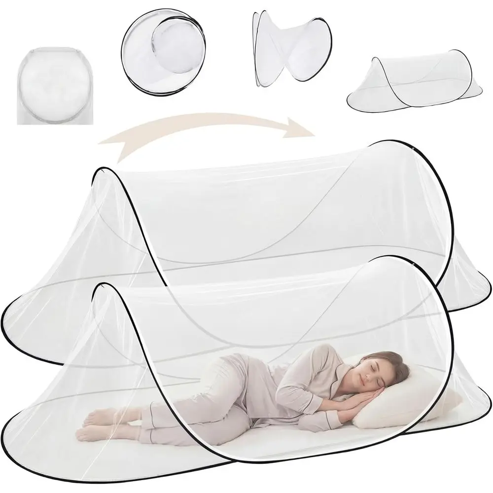 2 Pcs Large Up Mosquito Net Bed 78 * 31 * 22 Inch Portable Collapsible Mosquito Netting Camping Outdoor Indoor Travel Patio Bug