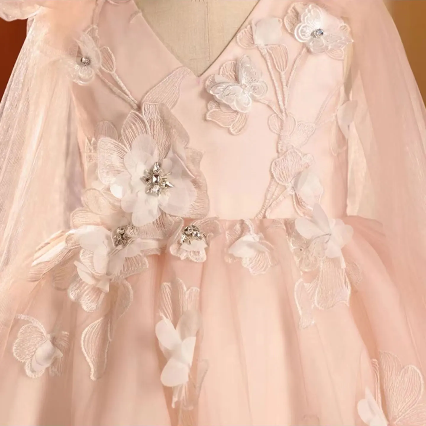 Jill Wish Luxury Pink Girl Dress fiori fatti a mano a-line Kids Princess Birthday Wedding Party bambini Holiday Pageant Gown J003