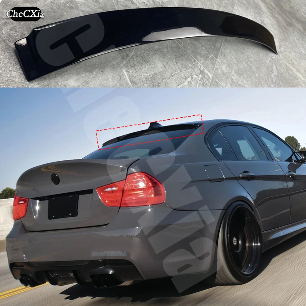 For E90 Roof Spoiler 2006-2012 BMW 3 series 320i 325li 328i ABS Material Carbon Fiber Appearance Roof Rear Spoiler Top Wing