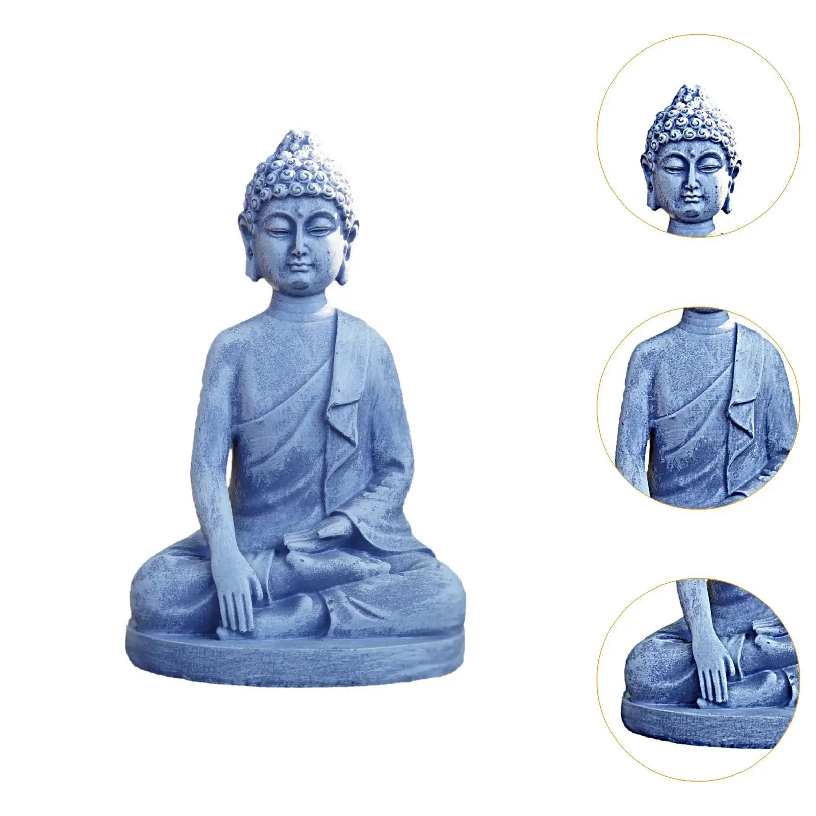 Buddha Statue Resin Ornament Fengshui Figurine for Home Decor Centerpiece Table Desk Shelf Housewarming view 3