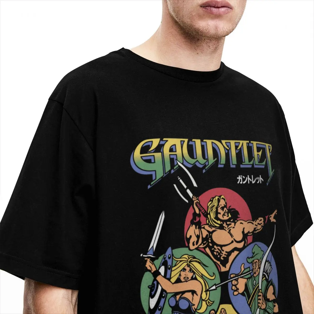 Arcade Old School Game 1985 Gauntlet Men Women\'s T Shirts Accessories Funny Tees Round Collar T-Shirt Pure Cotton Adult Clothes