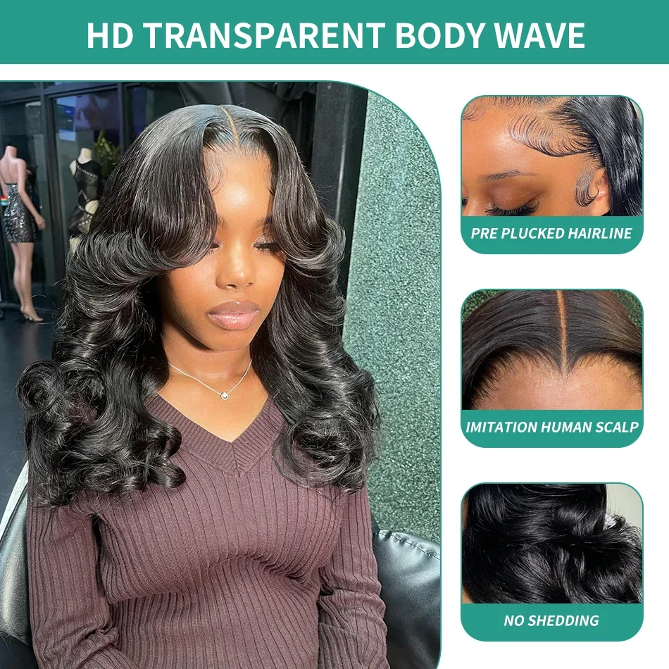 Brazilian Body Wave Frontal Wigs Short 13x4 Lace Front Human Hair Wigs For Women 4x4 Closure Bob Wig Transparent Pre Plucked