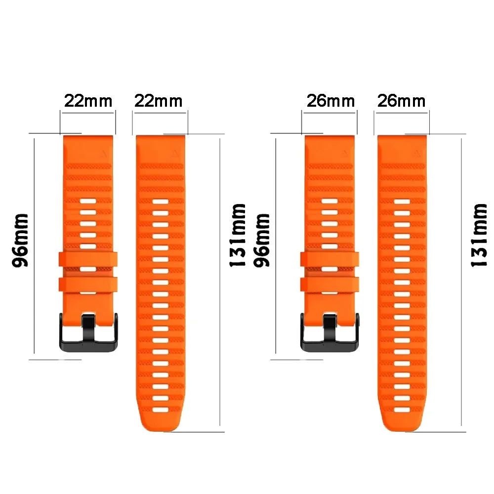 20 22 26 mm Silicone Strap For Garmin Fenix 7X 6X 5X 7S 6S 5S Pro 7 6 5 Plus 3HR 945 Epix Gen 2 Enduro Instinct 1 2X Watch Band