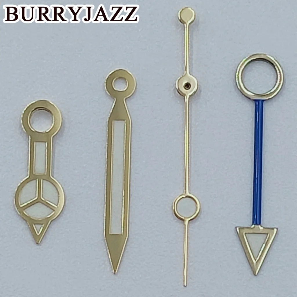 BURRYJAZZ NH34 GMT Uhrzeiger Silber Blau Rot Lila Grün Schwarz Roségold Zeiger Grün Leuchtend – Detail 10