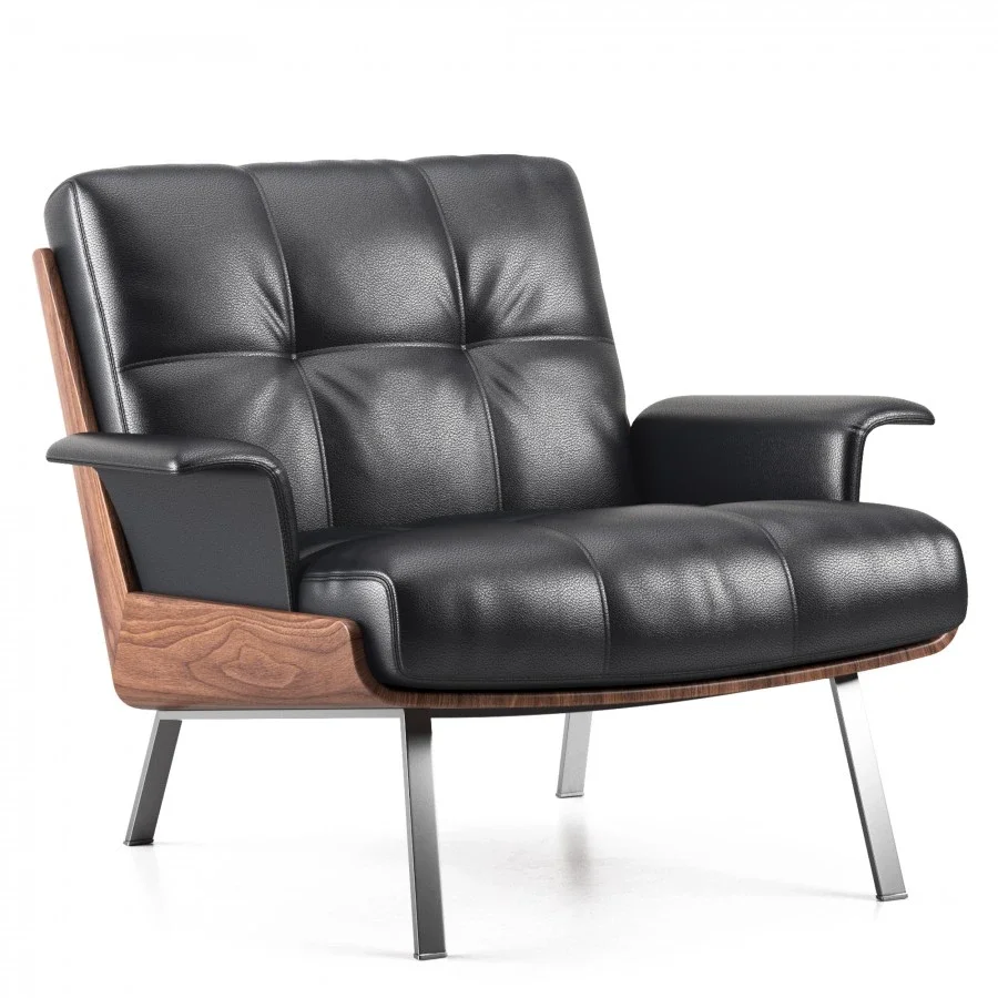 #Italian Leather Color Optional Wooden Frame Lazy Chair for Simple and Modern for Home Furniture Casual Living Room Apartment Us