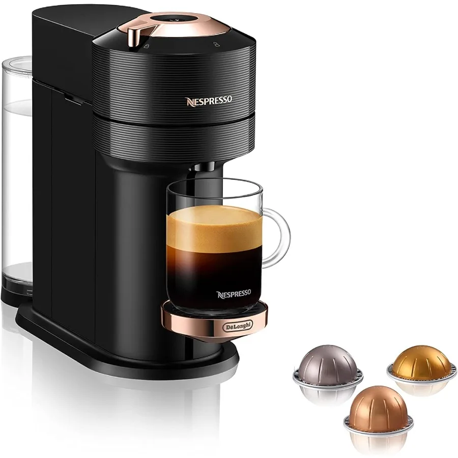 Vertuo Next Coffee and Espresso Machine by De'Longhi Black with Rose Gold