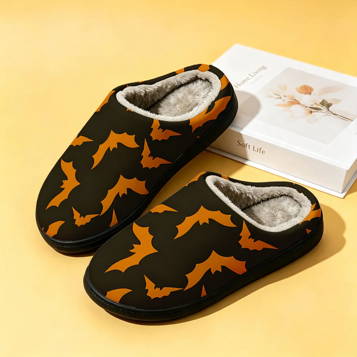 Men Shoes High - Dark Brown Orange Bats Women's Winter