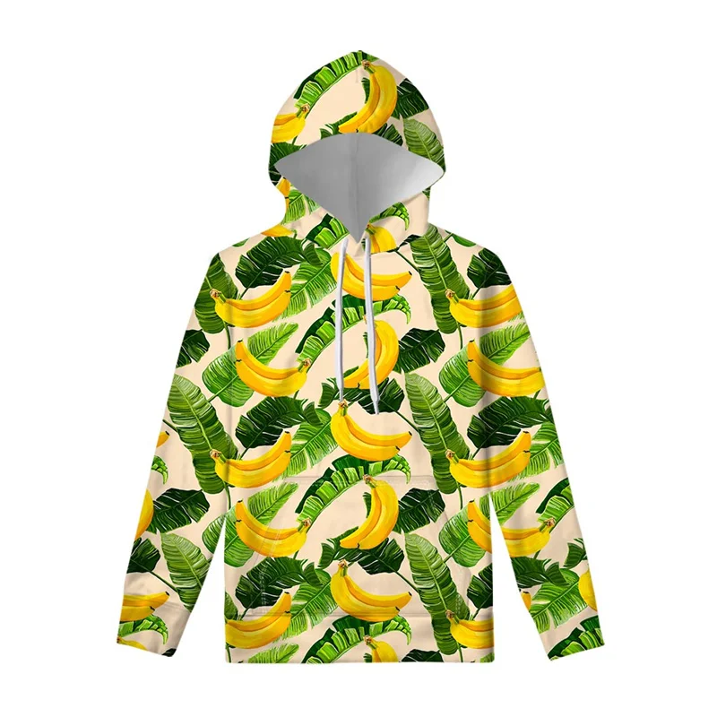 

Cartoon Tropical Fruits Graphic Hoodie Men Women Kids Fashion Street Casual 3D Printed Banana Hoodies Long Sleeve Pullover Tops