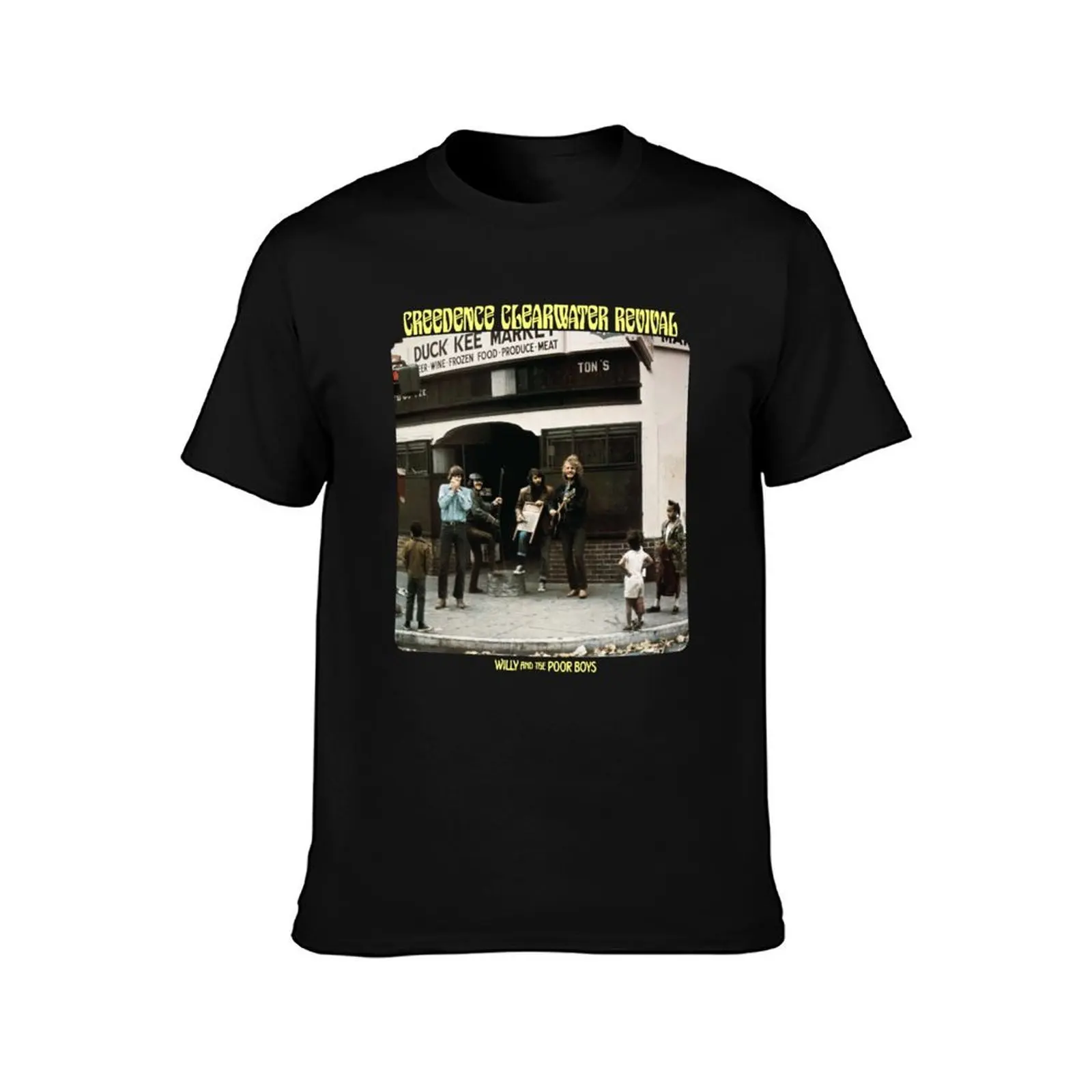 Creedence-Clearwater-Revival- T-Shirt, Summer Casual Cotton Tee, Oversized Streetwear Tops, Vintage Graphic Print, 100% Cotton
