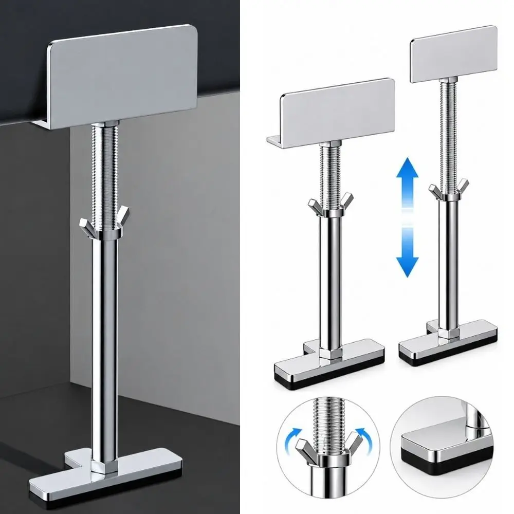 L-Shape Undermount Sink Brackets Non-Slip Load Bearing Support Metal Furniture Support Rod Adjustable Desk Support Foot Stand