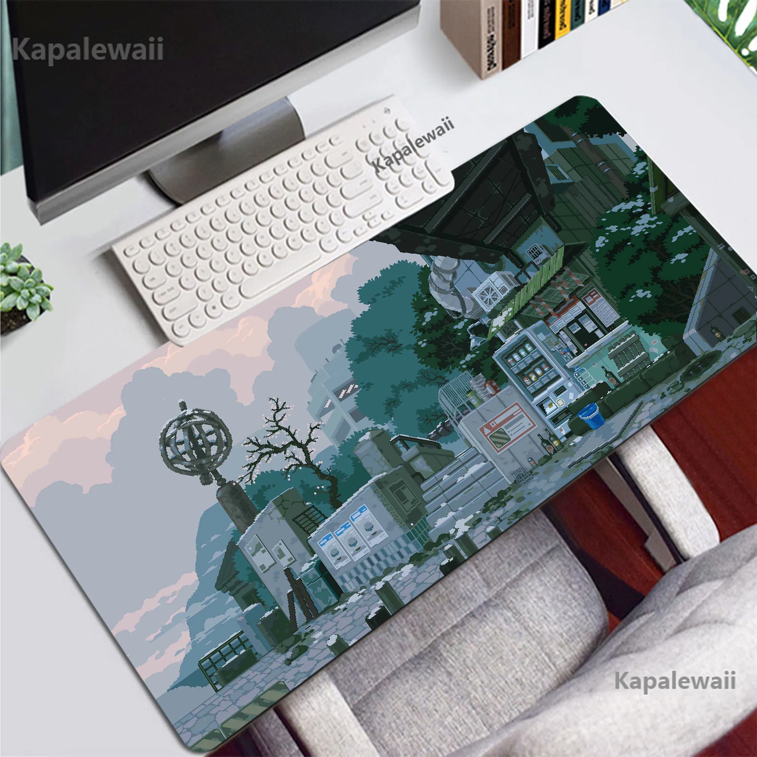 grande gaming mouse pad city street pixel tapete do rato do portatil almofadas do teclado tapete de mesa 90x40cm 01