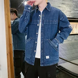 Fashion 2024 Spring Summer Cotton Long Sleeved Denim Shirts Men's High Quality Jeans Streetwear Top Coats Youth Jackets Clothing