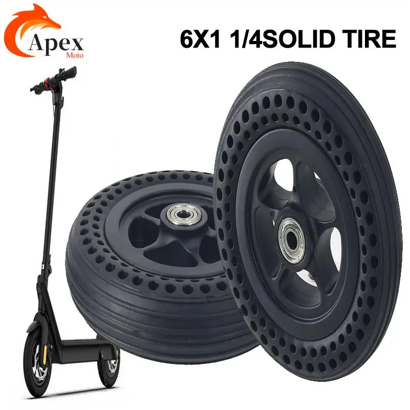 

6x1 1/4 non inflatable solid tire suitable for 6-inch front wheel honeycomb solid tire all wheel