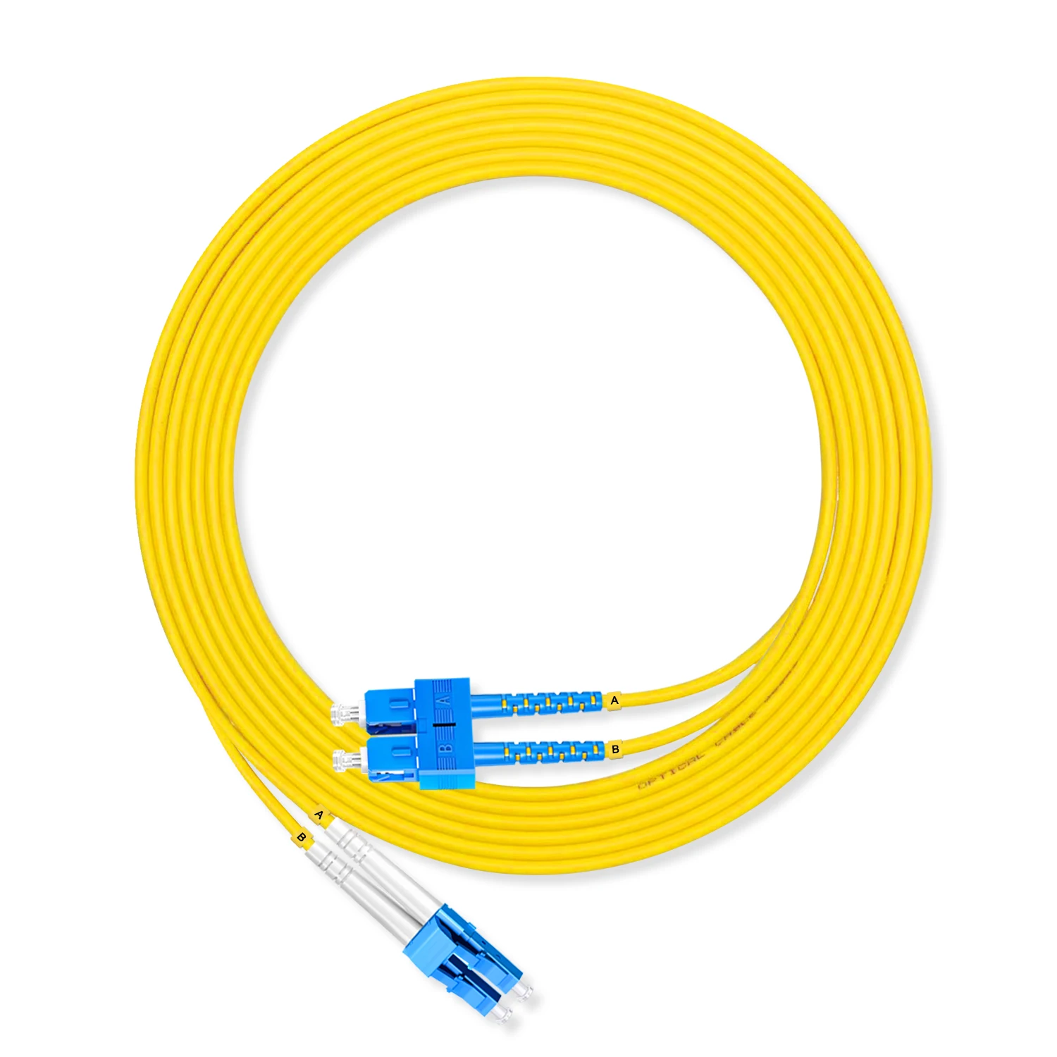 Cavalier de raccordement à Fiber optique SC vers LC UPC, câble OS2 de 3.0mm, monomode Duplex 1m 3m 5m PVC G652D SM 1310/1550nm FTTH