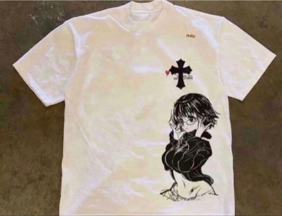 Hunter X Hunter Shizuku Hook Ups Style Vintage Grafik-T-Shirt aus Baumwolle für Herren und Damen, Streetwear-T-Shirt – Detail 3